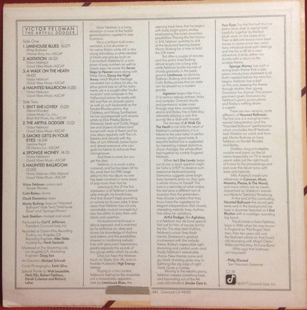 Victor Feldman : The Artful Dodger (LP, Album)