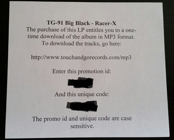 Big Black : Racer-X (12", EP, RE, RM)