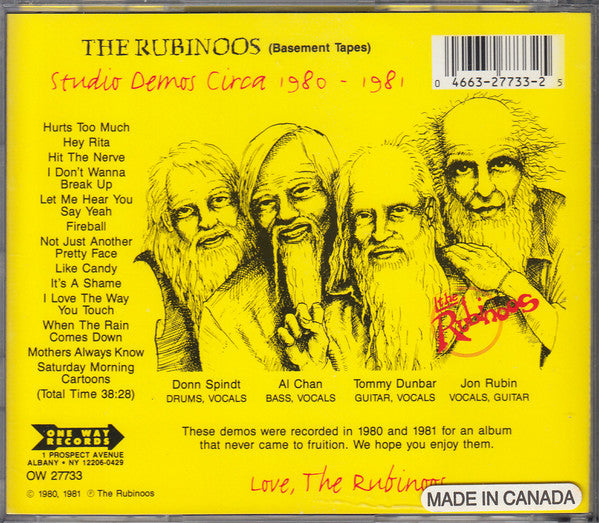 The Rubinoos : Basement Tapes (CD, Album)