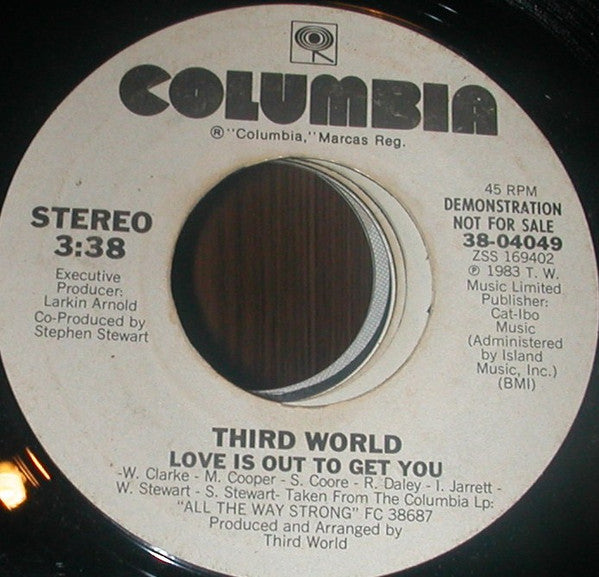 Third World : Love Is Out To Get You (7", Promo)