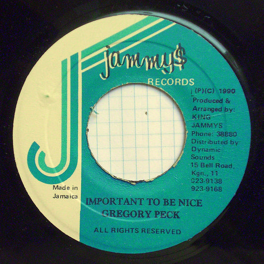 Gregory Peck : Important To Be Nice (7")