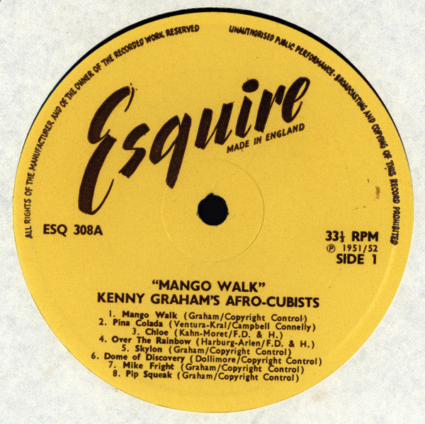 Kenny Graham's Afro-Cubists : Mango Walk (Kenny Graham's Afro-Cubists Volume One) (LP, Comp)