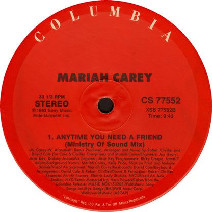 Mariah Carey : Anytime You Need A Friend (2x12")