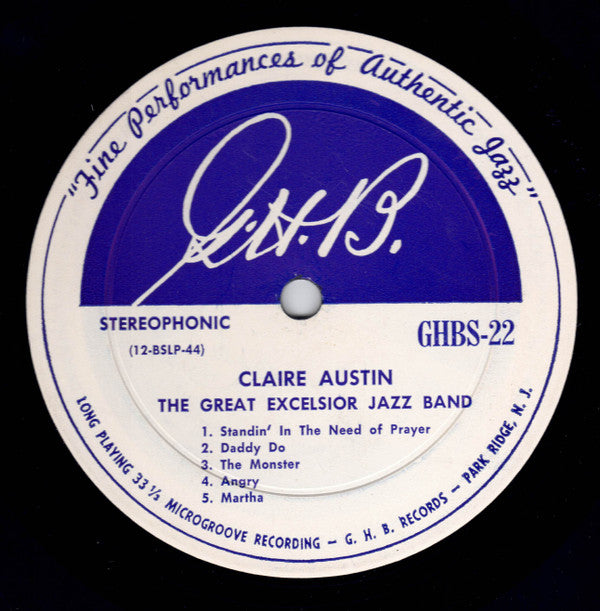 Claire Austin And The Great Excelsior Jazz Band* : Claire Austin And The Great Excelsior Jazz Band  (LP, Album)