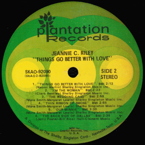Jeannie C. Riley : Things Go Better With Love (LP, Album, Club, Cap)