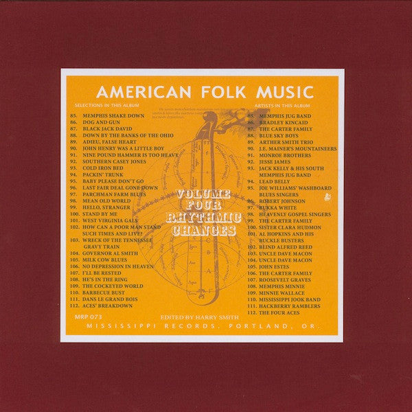Harry Smith : Anthology Of American Folk Music Volume Four: Rhythmic Changes (2xLP, Comp, RE, 200)