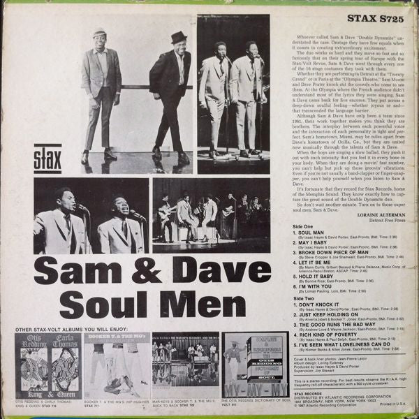 Sam & Dave : Soul Men (LP, Album)