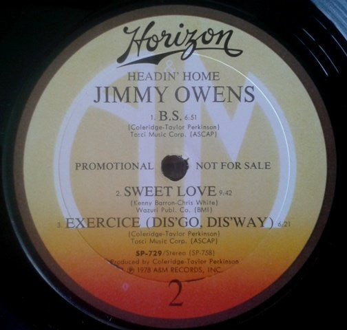 Jimmy Owens : Headin' Home (LP, Album, Promo)