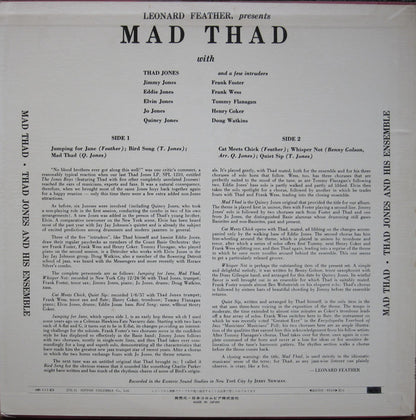 Thad Jones And His Ensemble : Mad Thad (LP, Album, Mono)