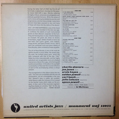 Rose Murphy Featuring Slam Stewart : Jazz, Joy And Happiness (LP, Album)