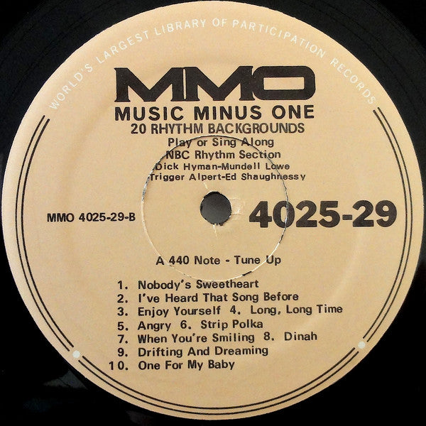NBC Rhythm Section : Music Minus One Rhythm Backgrounds Piano Combo Organ (LP)