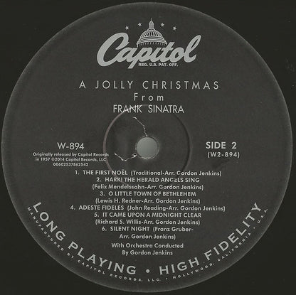 Frank Sinatra : A Jolly Christmas From Frank Sinatra (LP, Album, Mono, RE, RM, 180)