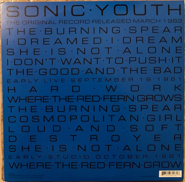 Sonic Youth : Sonic Youth (LP, Album, RE, RM + LP)
