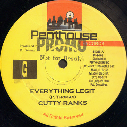 Cutty Ranks : Everything Legit (12")