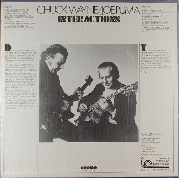 Chuck Wayne / Joe Puma : Interactions (LP, Album, RE)