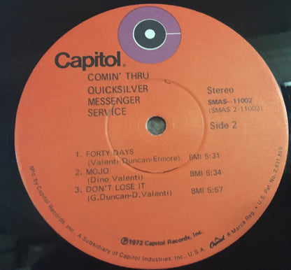 Quicksilver Messenger Service : Comin' Thru (LP, Album, Win)