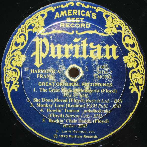 Harmonica Frank Floyd : The Great Original Recordings Of Harmonica Frank (1951-58) (LP, Comp, Mono)