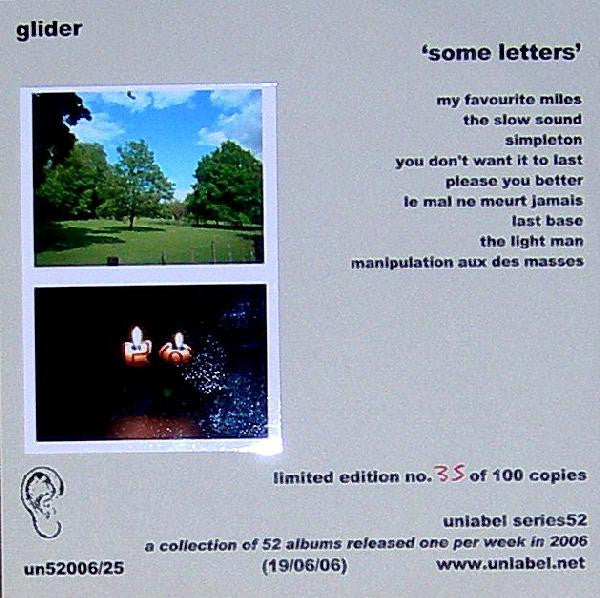 Glider (2) : Some Letters (CDr, Album, Ltd, Num)
