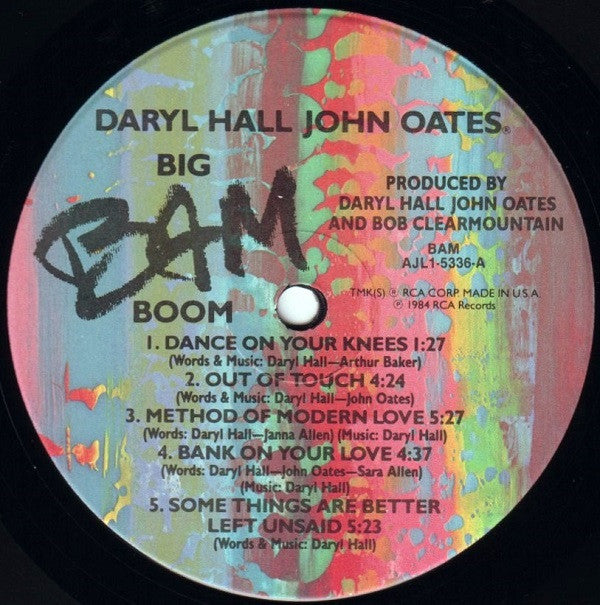 Daryl Hall & John Oates : Big Bam Boom (LP, Album, RE, Ind)