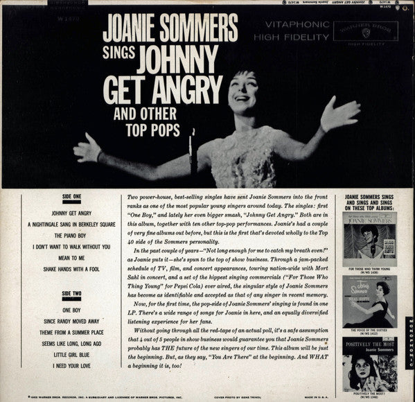 Joanie Sommers : Johnny Get Angry (LP, Album, Mono)