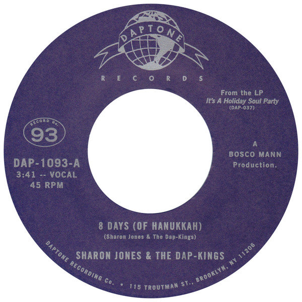 Sharon Jones & The Dap-Kings : 8 Days (Of Hanukkah) (7", Single)