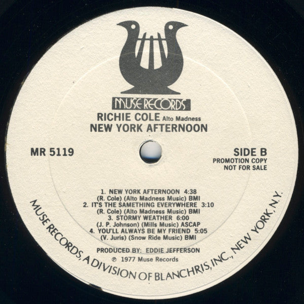 Richie Cole : New York Afternoon (Alto Madness) (LP, Promo)