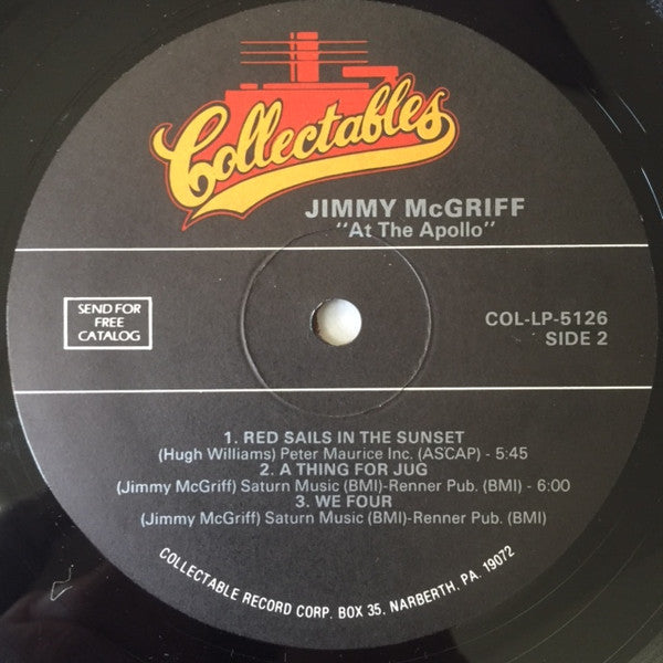 Jimmy McGriff : Jimmy McGriff At The Apollo (LP, Album, RE)