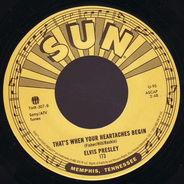 Elvis Presley : My Happiness / That's When Your Heartaches Begin (7", RE)
