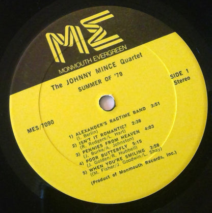 The Johnny Mince Quartet : Summer Of '79 (LP, Album)
