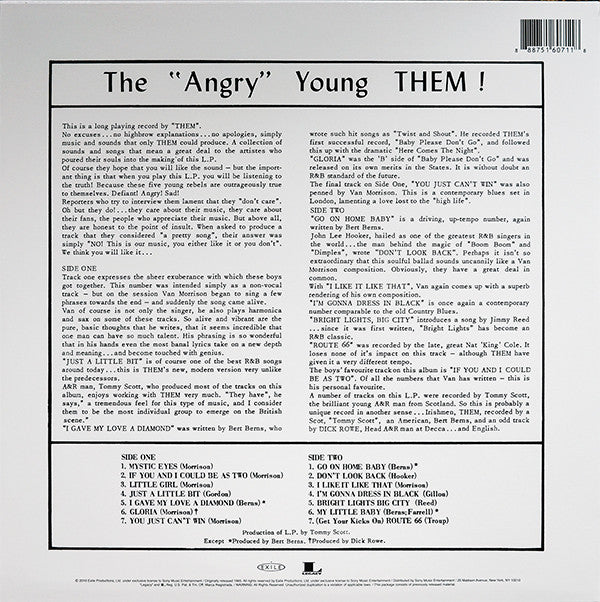 Them (3) : The "Angry" Young Them! (LP, Album, RE, 180)