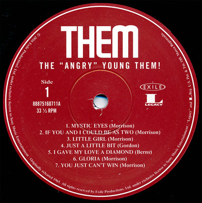Them (3) : The "Angry" Young Them! (LP, Album, RE, 180)