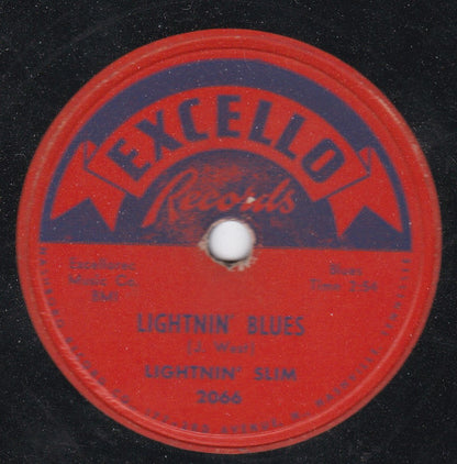 Lightning Slim : Lightnin' Blues / I Can't Be Successful (Shellac, 10")