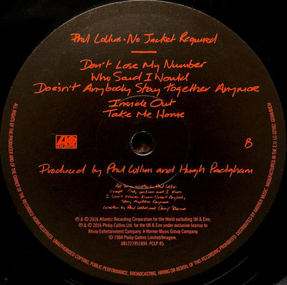 Phil Collins : No Jacket Required (LP, Album, RE, RM, 180)