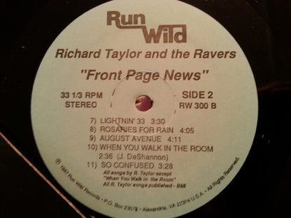 Richard Taylor And The Ravers : Front Page News (LP, Album)