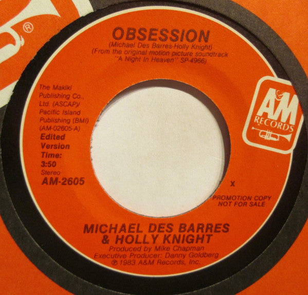 Michael Des Barres & Holly Knight : Obsession (7", Promo)