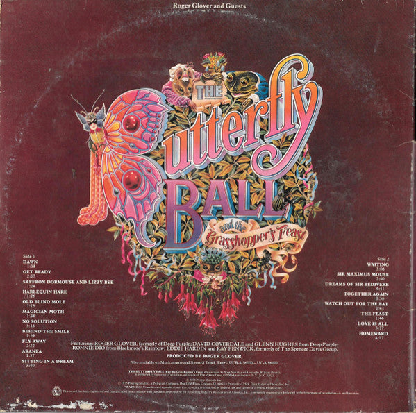 Roger Glover And Guests : The Butterfly Ball And The Grasshopper's Feast (LP, Album, T T)