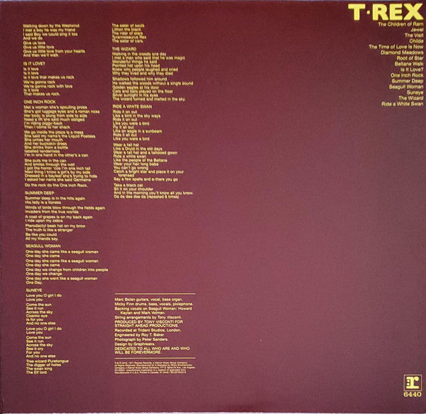 T. Rex : T.Rex (LP, Album, Ltd, RE, RM, 180)