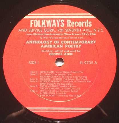 George Abbe : Anthology Of Contemporary American Poetry (LP)