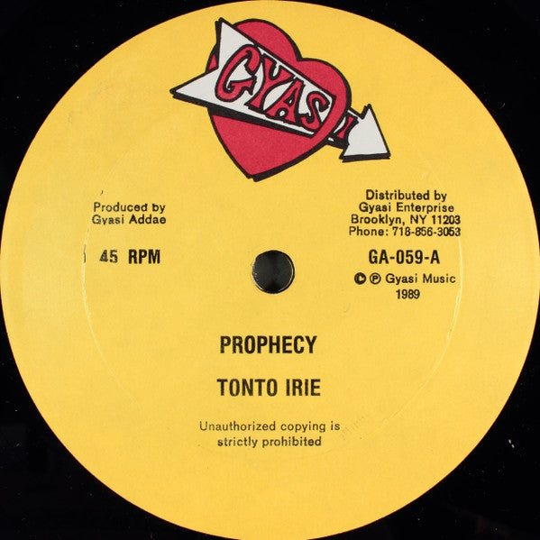 Tonto Irie : Prophecy (12")