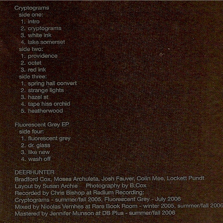 Deerhunter : Cryptograms / Fluorescent Grey (2xLP, Album)