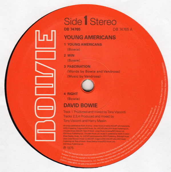David Bowie : Young Americans (LP, Album, RE, RM, 180)