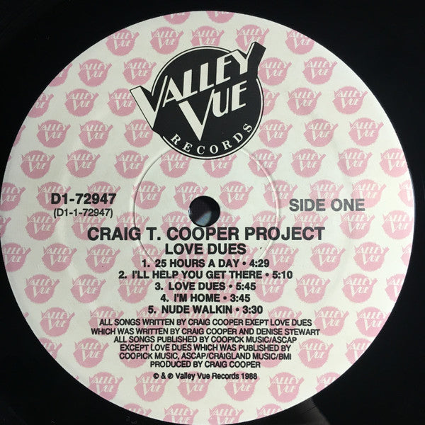 Craig T. Cooper Project : Love Dues (LP, Album)