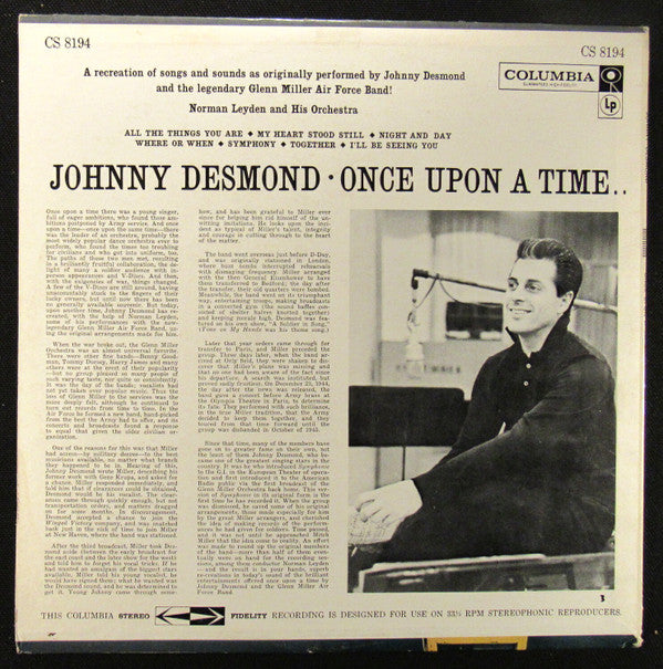 Johnny Desmond : Once Upon A Time (LP, Promo)