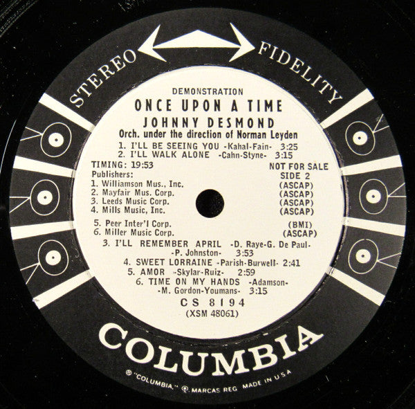 Johnny Desmond : Once Upon A Time (LP, Promo)