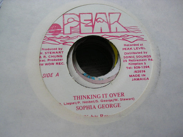 Sophia George : Thinking It Over (7")